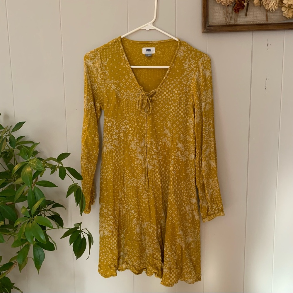Old Navy Mustard Floral Dress